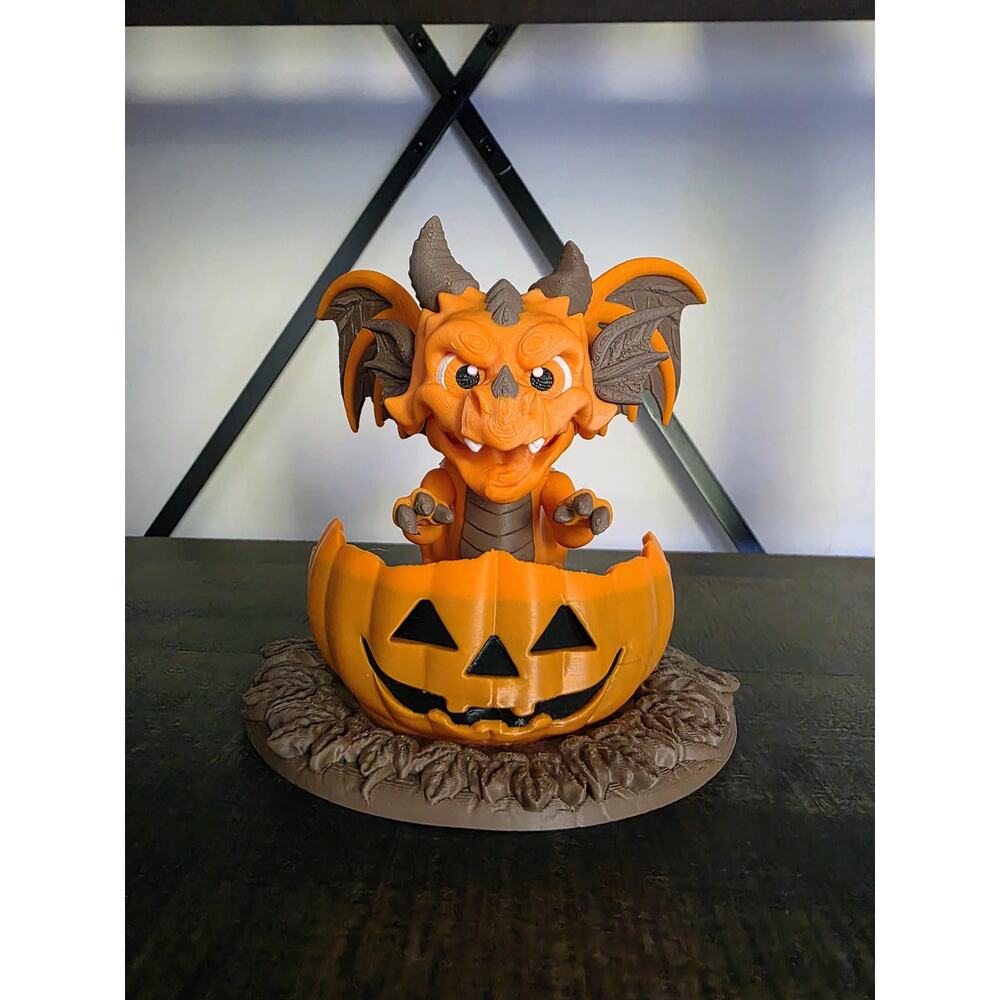 Punkin the Halloween Dragon 3d Figure with Base
